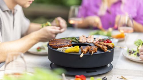 redfire onyx mesa tafelbarbecue met vlees
