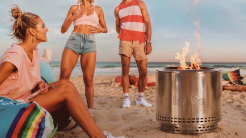 herqs blaze grote rookvrije vuurkorf op een strand